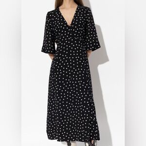 Ganni POLKA-DOT GEORGETTE MIDI DRESS